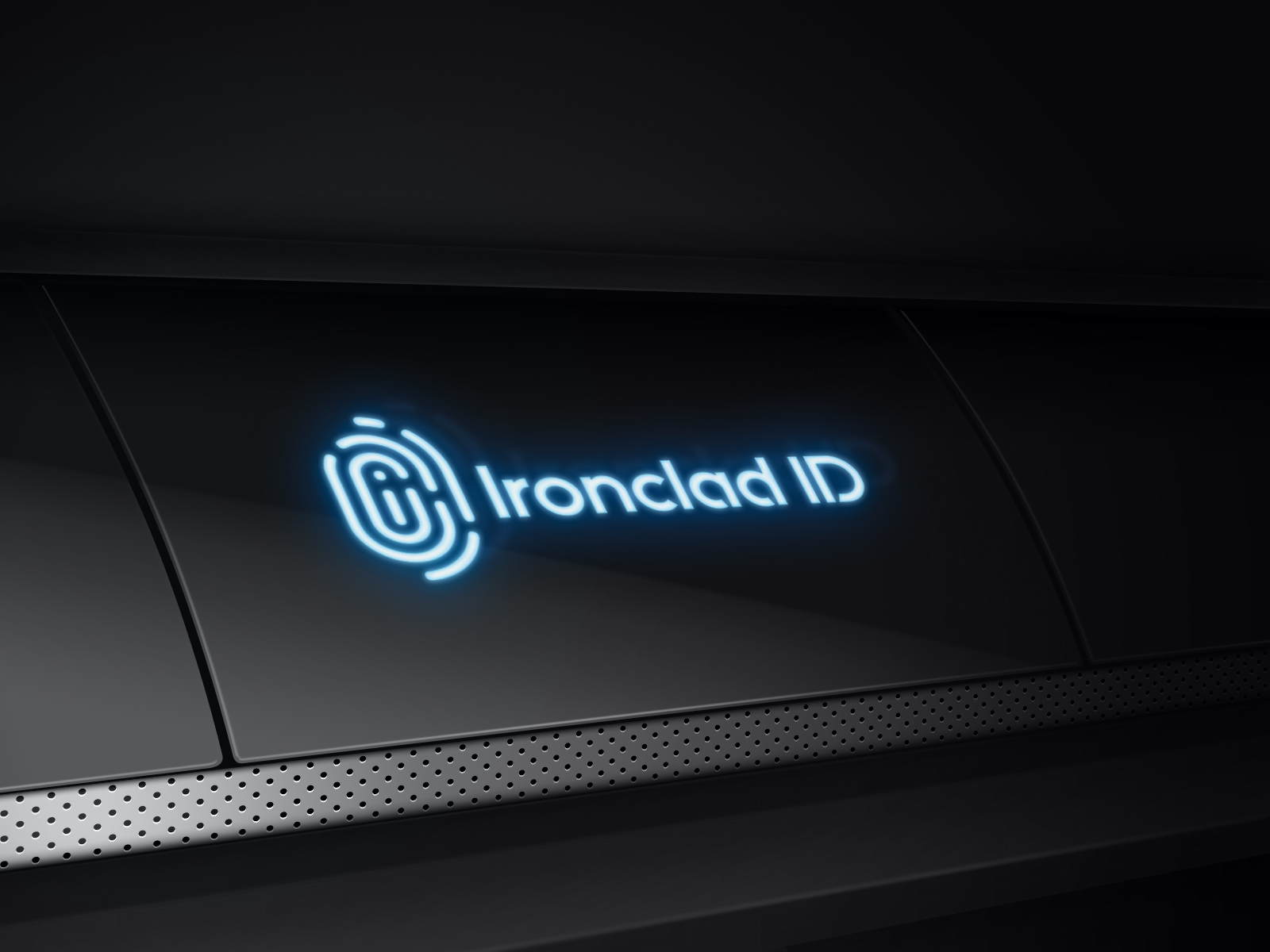 Ironclad ID — neon glow branding